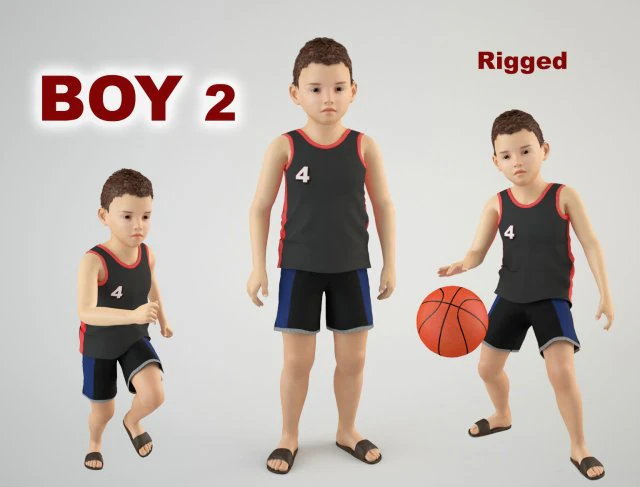 boy 2 3D Model .c4d .max .obj .3ds .fbx .stl .blend