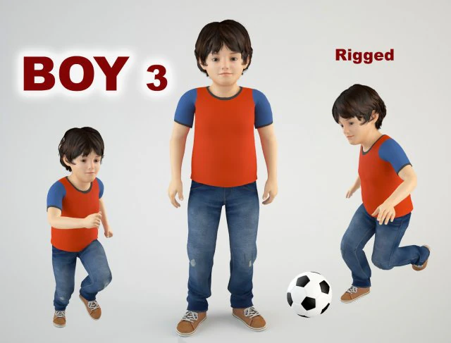 boy 3 3D Model .c4d .max .obj .3ds .fbx .stl .blend 