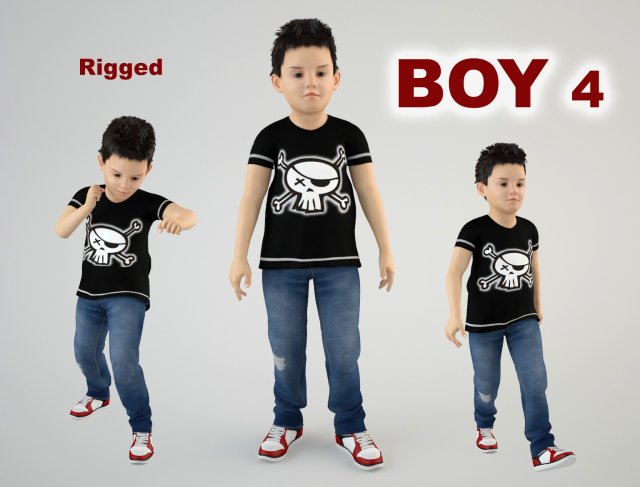 boy 4 3D-Modell .c4d .max .obj .3ds .fbx .stl .blend 
