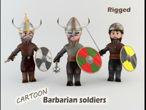 cartoon barbarian soldiers 3D Модель