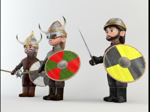cartoon barbarian soldiers 3D Модель