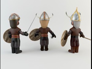 cartoon barbarian soldiers 3D Модель