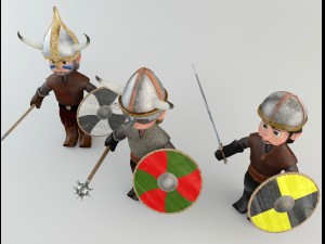 cartoon barbarian soldiers 3D Модель