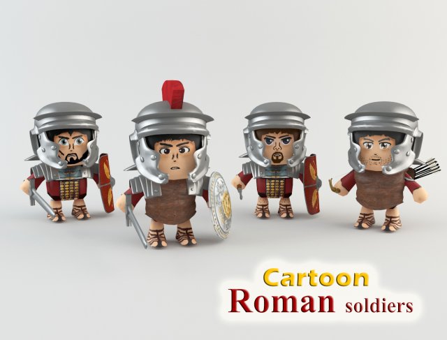 cartoon roman soldiers 3D-Modell .c4d .max .obj .3ds .fbx .stl .blend 
