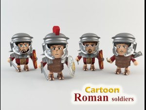 cartoon roman soldiers Model 3D