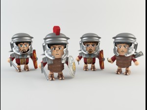cartoon roman soldiers 3D-Modell