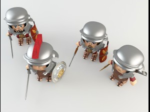 cartoon roman soldiers 3D-Modell