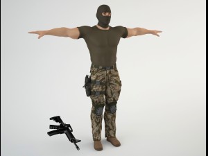 mercenary soldier 1 Modèle 3D