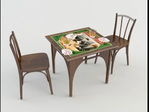 टेबल कुर्सियाँ - मधुशाला बार 3D मॉडल