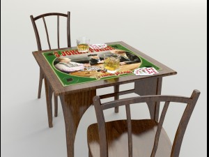 table chairs - tavern bar 3D 모델