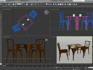 table chairs - tavern bar 3D Model