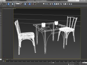 table chairs - tavern bar 3D 모델