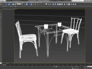 table chairs - tavern bar 3D Model