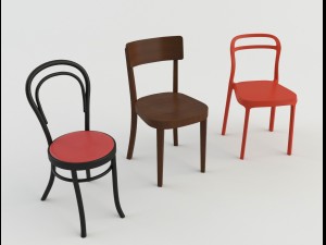 bar cafeteria chairs 2 3D Модель