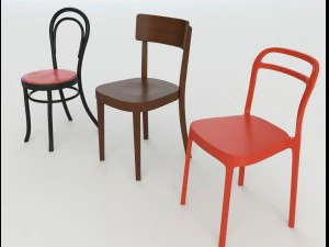 bar cafeteria chairs 2 3D Model