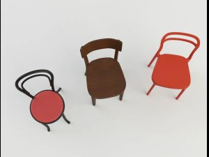 bar cafeteria chairs 2 3D Model