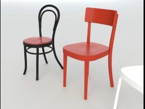 bar cafeteria chairs 2 3D Model