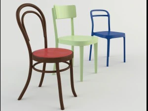 bar cafeteria chairs 2 3D Model