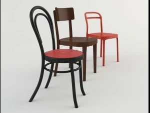 bar cafeteria chairs 2 3D Model