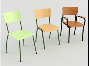 classroom chairs 1 3Dモデル
