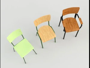 classroom chairs 1 3D Model