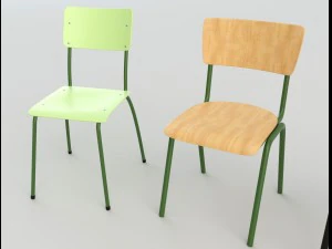 classroom chairs 1 3D Model