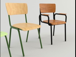 classroom chairs 1 3Dモデル