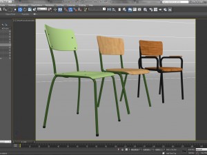 classroom chairs 1 3Dモデル