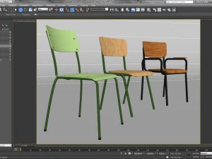 classroom chairs 1 3D Model