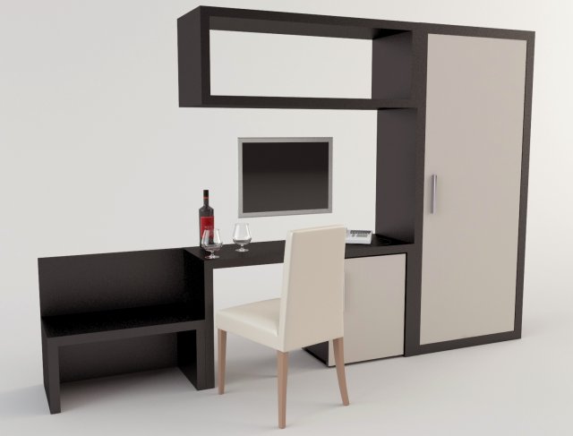 hotel furniture 3D Модель .c4d .max .obj .3ds .fbx .stl .blend 