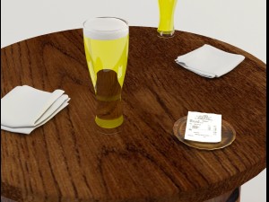 table and chairs - cafe bar 2 3D Model
