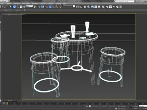 table and chairs - cafe bar 2 3D Model