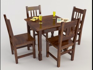 table and chairs - cafe bar 3D Модель