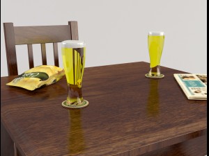 table and chairs - cafe bar 3D Model