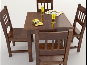 table and chairs - cafe bar 3D Model