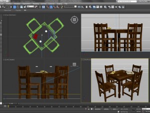 table and chairs - cafe bar 3D Model