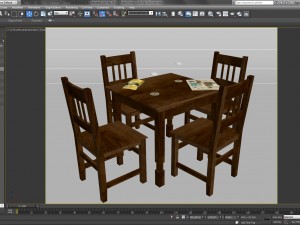 table and chairs - cafe bar 3D Model