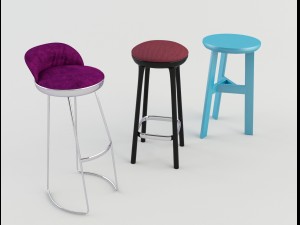 tavern bar stools 3 3D Модель
