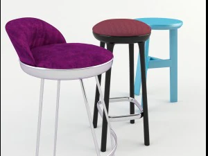 tavern bar stools 3 3D Model