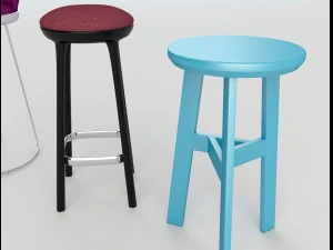 tavern bar stools 3 3D Model