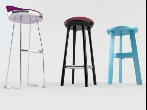 tavern bar stools 3 3D Model