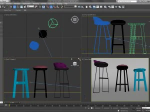 tavern bar stools 3 3D Model
