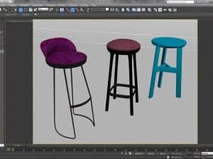 tavern bar stools 3 3D Model