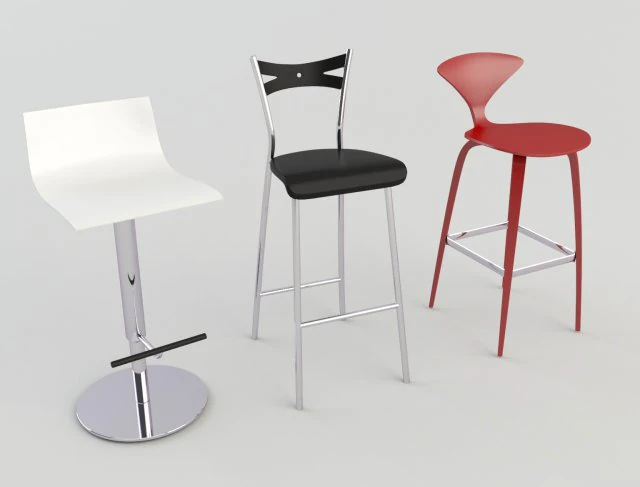 tavern bar stools 4 3D Model .c4d .max .obj .3ds .fbx .stl .blend