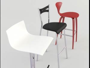 tavern bar stools 4 3D Model