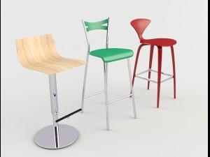 tavern bar stools 4 3D Model