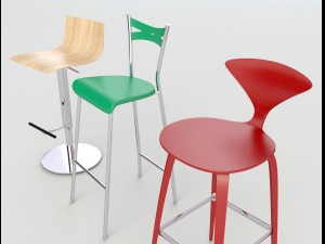 tavern bar stools 4 3D Model