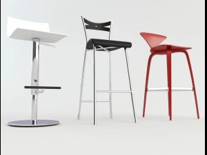 tavern bar stools 4 3D Model
