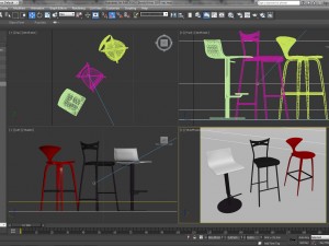 tavern bar stools 4 3D Model