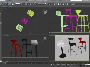tavern bar stools 4 3D Model